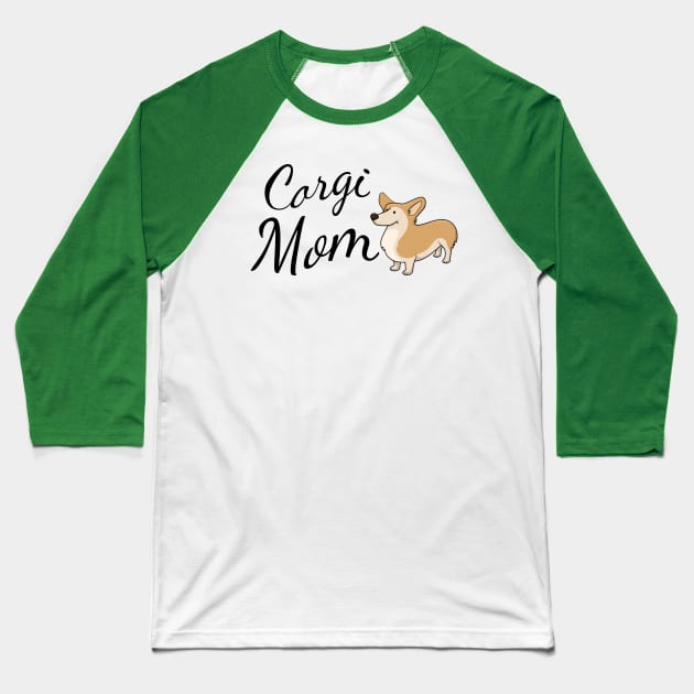 Corgi Dog Mom Baseball T-Shirt by tribbledesign